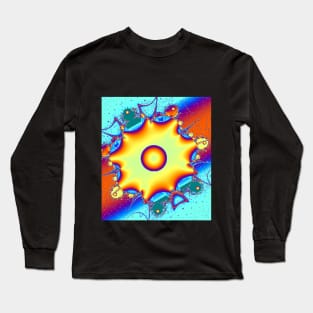 Red Stripe Fractal Sun Long Sleeve T-Shirt